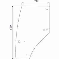 Vitre de porte Case IH gauche 192003A6 Adaptable