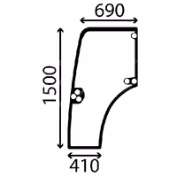 Vitre de porte New Holland gauche 87301768, 48192597 Adaptable