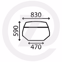 Vitre de toit (teintee) ref 827/80272 adaptable JCB