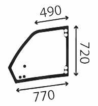 Vitre haut de porte Merlo avec zone de sérigraphie grise 108003
