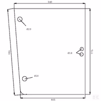 Vitre latérale plate teinte verte 4 trous Same 0.007.7337.0/10 adaptable