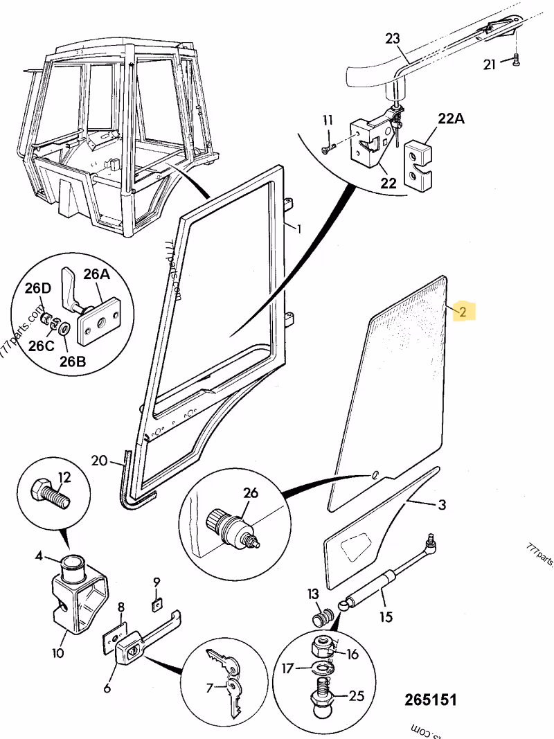 VITRE SUP PORTE G JCB REF 827/30566