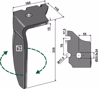 Vogel et noot | Dent pour herses rotatives, droit