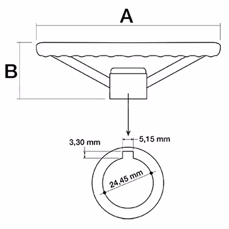 Volant de direction Ø410 mm claveté Ø24.45 mm