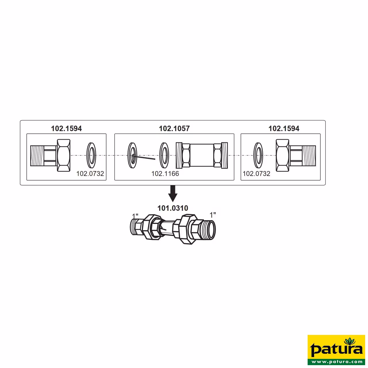 Voyant du débit p. controler circulation de l'eau, conduite de 1"