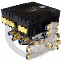 Wabco Modulateur de remorque EBS-E -  EBS E 4S/ 3M, type Premium, convient pour remorque -  24 V,7 x GIO -  avec ECAS 1 point, avec PEM, avec raccords