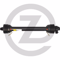 Cardan de transmission standard cr.32x76 CT 1'' 3/8, 6 cannelures CM 1'' 3/8, 6 cannelures tube Citron L 1010mm avec Limiteur à boulon Weasler