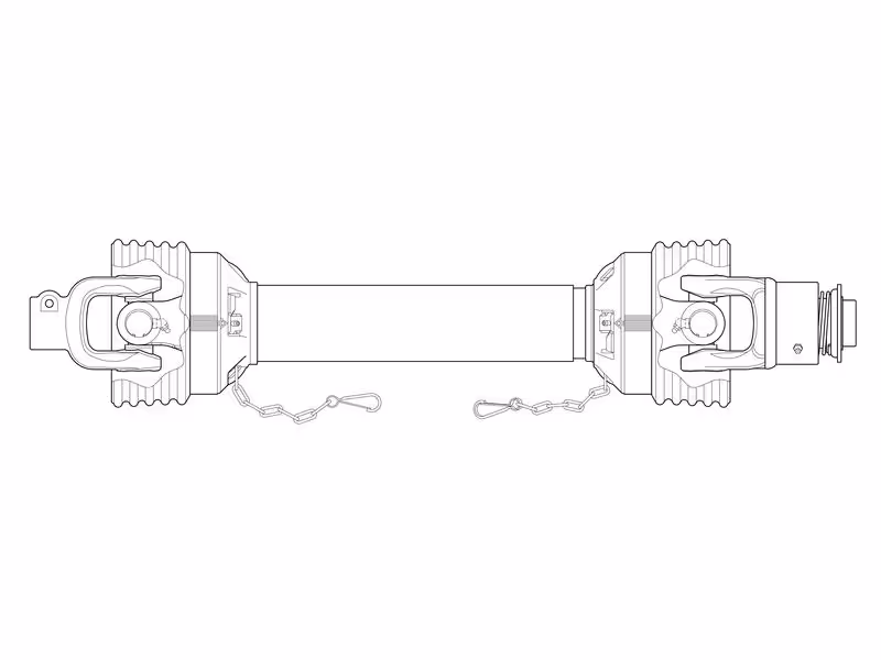 Weasler Transmission complète - Longueur (Lz): 1210mm, 1 3/8'' x 6 cannelures à Roue Libre, 1''3/8, 6 cannelures