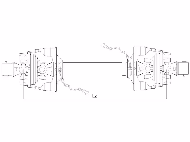 Weasler Transmission Complète - EUCV Grand Angle - Deux Côté, Longueur (Lz): 1010mm, 1 3/8'' x 6 80° W.A. à Grand Angle 80°, 1''3/8, 6 cannelures