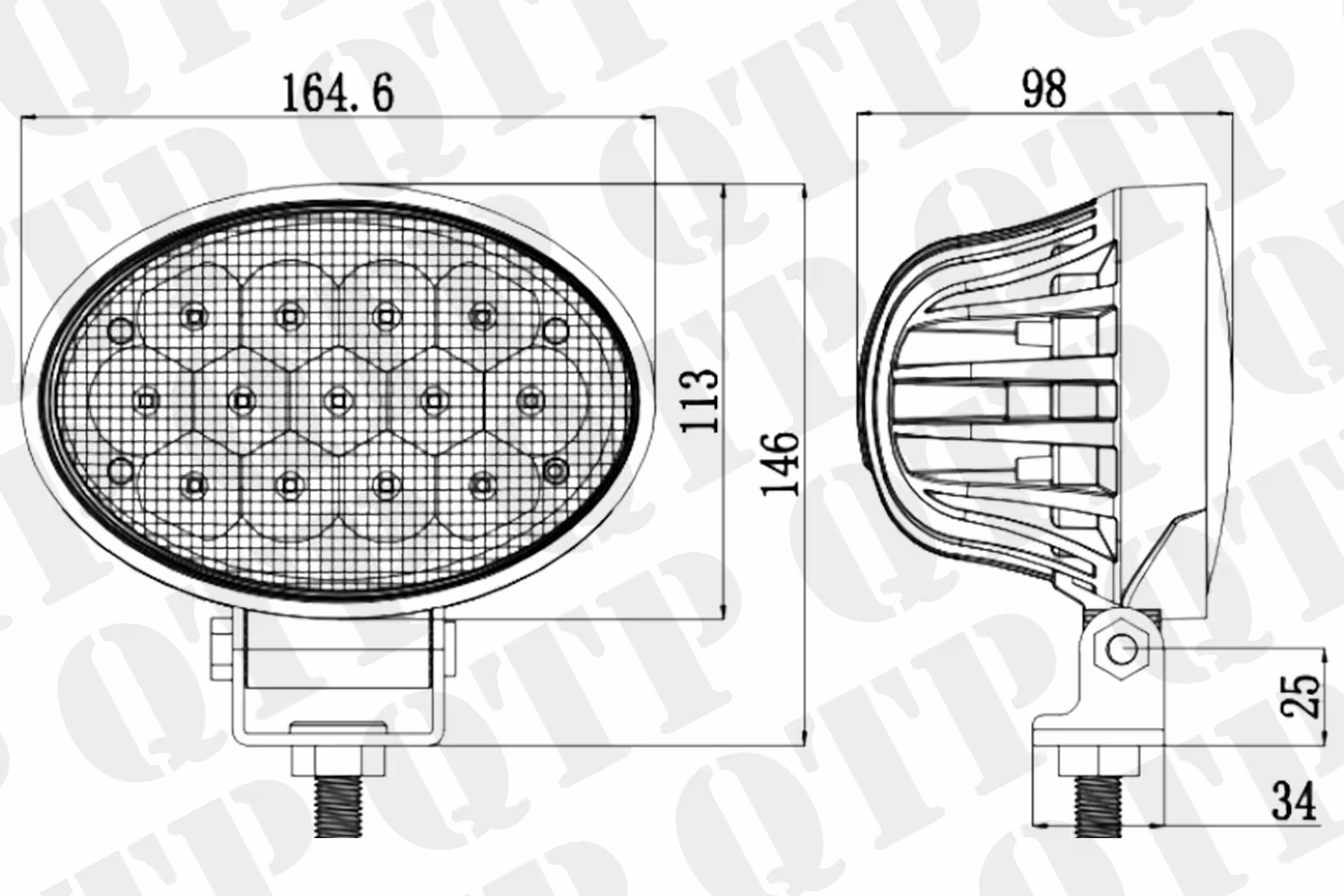 Work Light Oval 12V 