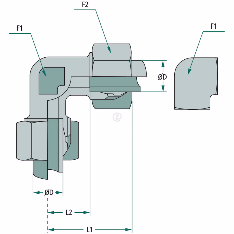 WV 8 L  Raccord coudé